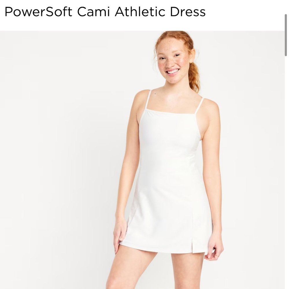 NWT white Old Navy PowerSoft Cami Athletic Dress